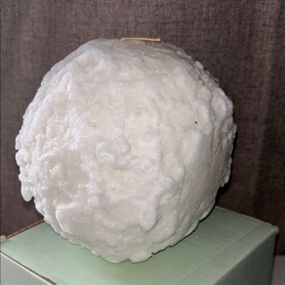 NIB Partylite 6" Large Snowball Textured Ball Candle Retired Never Lit Rare - Picture 5 of 10
